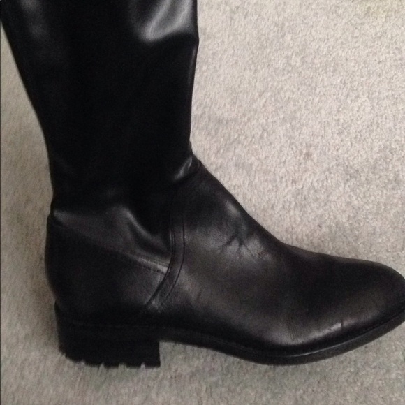 Sam Edelman Black over the knee flat leather boots - Picture 2 of 6